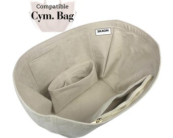 Compatible with Cym. Bag, Velvet Organizer Insert Top Zip Cover Soft Sturdy Keep Tote in Shape Liner Insert for Removable Zippered Pocket