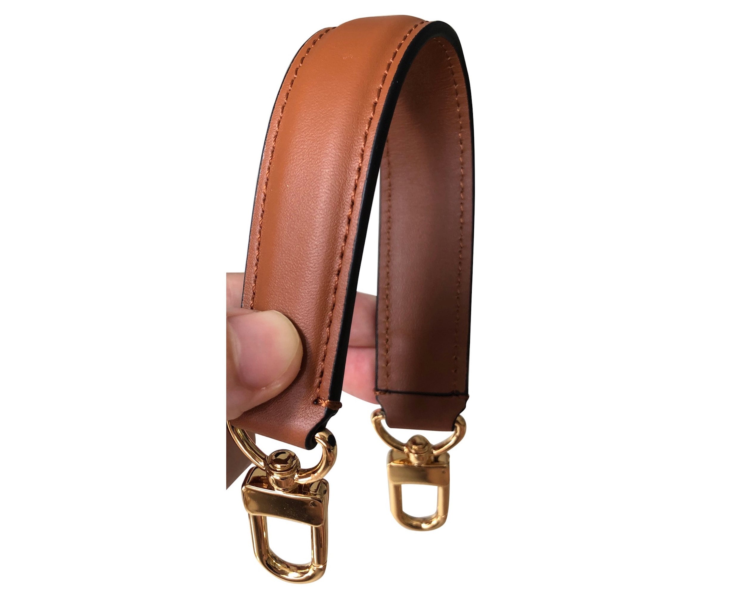 Thick Leather Strap for Handbag With Golden Clasp Hardware -  UK