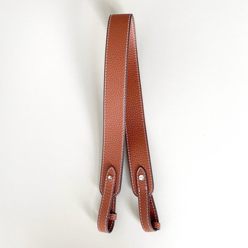 Replacement Strap without Hook, for Cross Body Bag, Pebble Leather, with Golden or Silver Hardware Brown