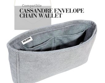 For [CASSANDRE Envelope Chain WALLET] Velvet Purse Insert (Type MT), Light Soft Sturdy, Organizer Designers Bag, Keep Bag in Shape Fit
