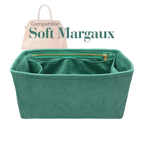For [Soft Margaux Bag in Leather] Velvet Purse Insert (Type D1), Bag Organizer, Light Soft Sturdy, Keep Tote Bag in Shape