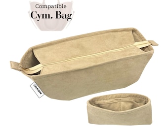 Compatible with Cym. Bag, Velvet Insert Organizer Top Zip Cover Soft Sturdy Keep Tote in Shape Liner Insert for Removable Zippered Pocket