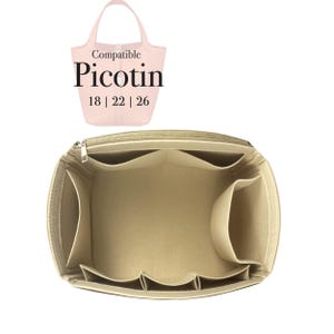 Compatible con bolsas Picotin, 18, 22, 26 PM, MM, GM, tamaño pequeño, mediano y grande, organizador de fieltro para bolsas, ligero, suave y resistente, apto para organizador de carteras (tipo J)