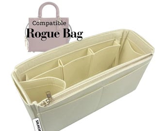 Compatible with Rogue Bag, 12 20 25 30 36 39 40, Felt Tote Bag Insert Organizer, Light Soft Sturdy, Keep Shape, Purse Organiser Fit (Type J)