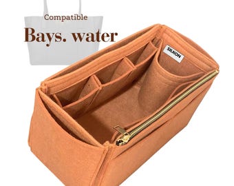Bays. water Tote Bag Compatible, Mini Micro Zipped Small Soft North South, Felt Insert Organizer, Soft Sturdy, Purse Organiser Fit (Type J)