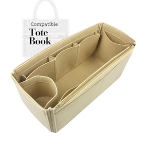 Compatible with Tote Book, Large Medium Small Mini, Felt Tote Bag Insert Organizer, Light Soft Sturdy, Keep Shape, Organiser Fit (Type J)