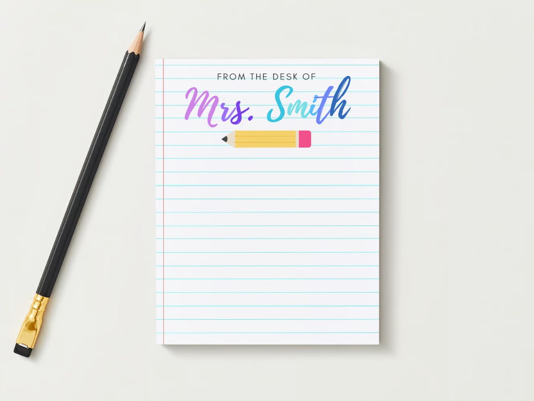 Personalized Teacher Notepad: Custom School Stationery Gift - Etsy
