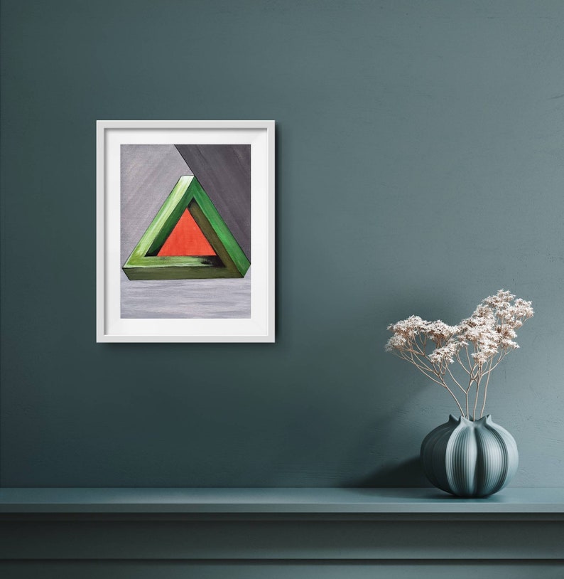 Original Triangle Painting,geometrical Art, Optical Illusion Art ...