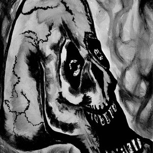 Original Skull Painting Skull Art Horror Art Gothic Canvas Art