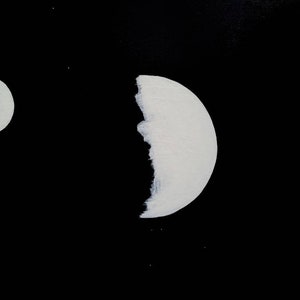 Original Moon Painting Crescent Moon Art Moon and Stars Art Night Sky Painting Celestial Wall Art Astronomy Decor Planet Art Space Painting