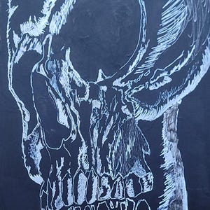 Original Skull Painting on Canvas, Gothic Art, Dark Art