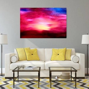Original Oil Painting, Gallery Canvas, Ready To Hang, Original Art Work, Bright Colors, Abstract, Sunset, Hand Painted, One Of A Kind,