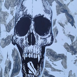 Original Skull Painting on Canvas, Gothic Art, Dark Art