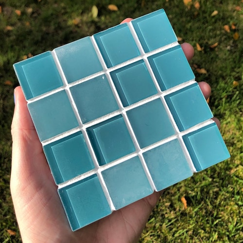 Checkered Tile Coaster Etsy