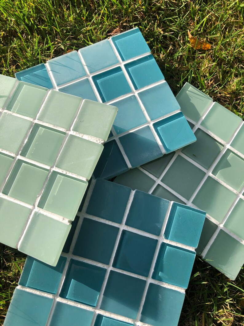 Checkered Tile Coaster Etsy