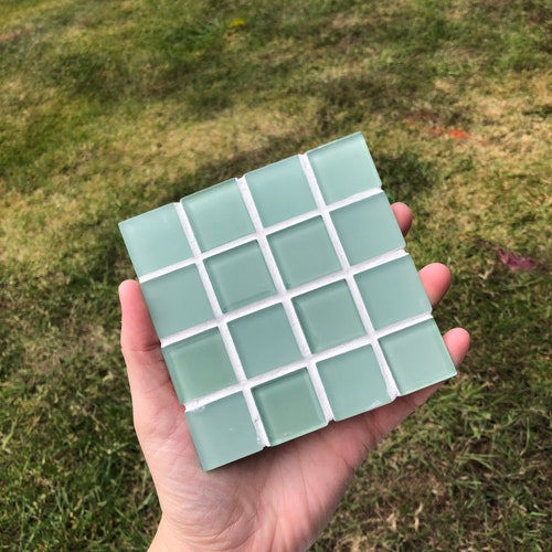 Glass Tile Coaster Handmade Drink Coaster Square Coaster Etsy