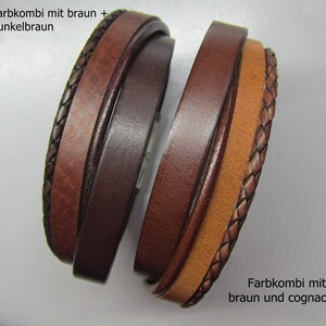 Leather bracelet WITHOUT ENGRAVING in shades of brown or black suitable as a partner bracelet braun + cognac