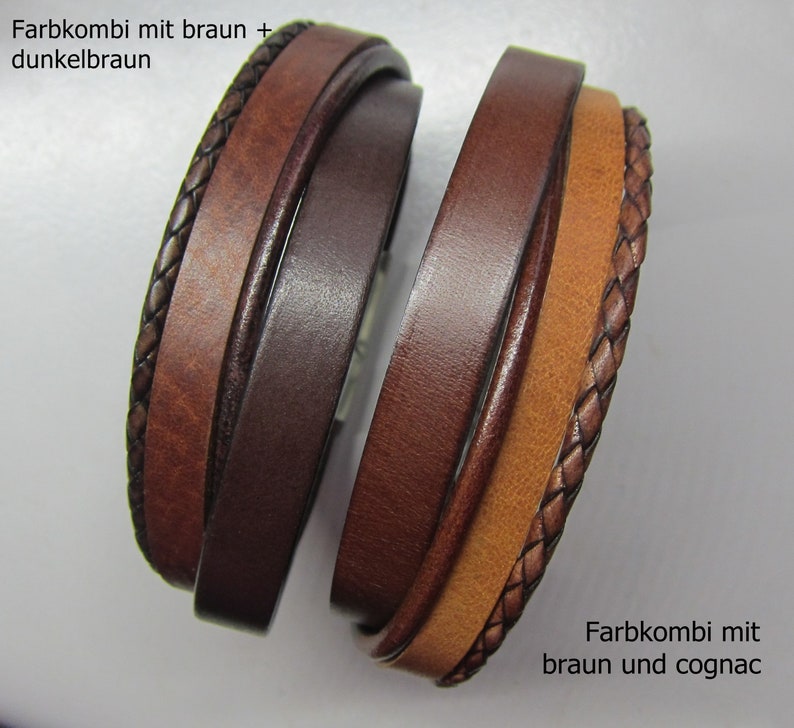 Lederarmband OHNE GRAVUR in Brauntönen oder schwarz geeignet als Partnerarmband Bild 8