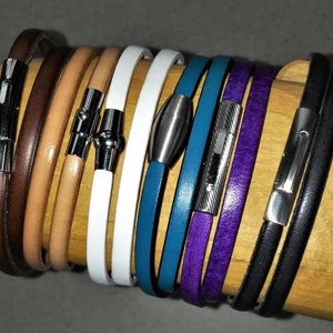 Lederarmband, Wickelarmband, personalisierbar mit Gravur, Partnerarmband in braun und vielen anderen Farben Bild 4