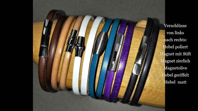 Lederarmband, Wickelarmband, personalisierbar mit Gravur, Partnerarmband in braun und vielen anderen Farben Bild 4