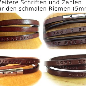 Men's leather bracelet, personalizable with engraving, available in many colors personal gift image 5