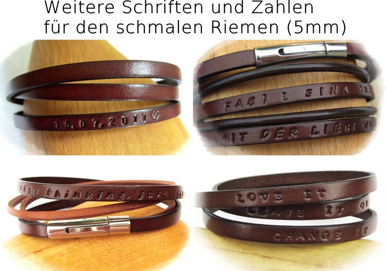 Men's leather bracelet, personalizable with engraving, available in many colors personal gift image 5