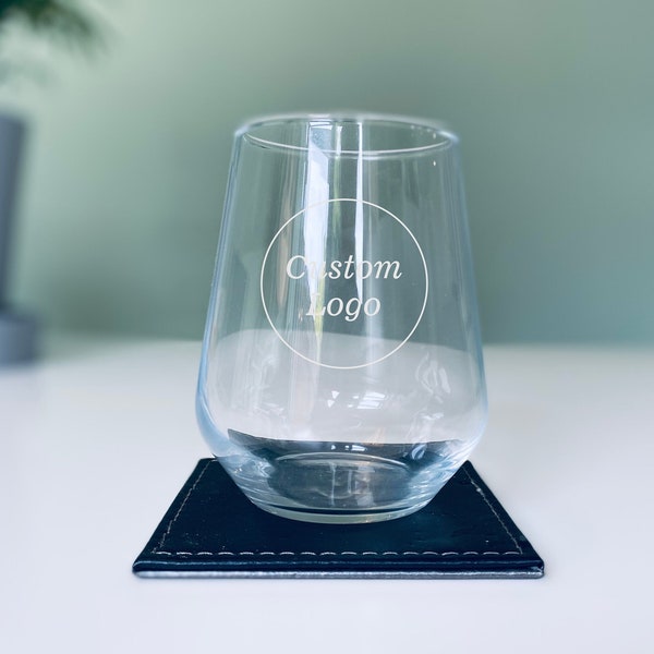 Custom Logo Engraved Stemless Wine Gin Glass | Bulk Personalised Glass | Personalised Tumbler | Engraved Whiskey glass