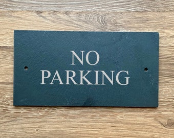 Machined Edge Slate Private Sign 25cmx13cm Etched Private No Entry Sign Keep Out sign No Parking Sign Private Parking Sign No Turning Sign