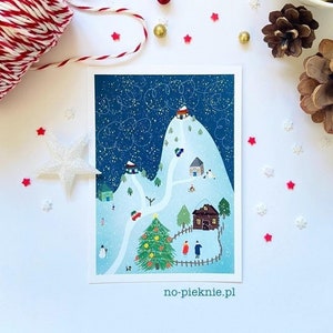 lindo cartão postal de inverno Cartão postal de natal do país das maravilhas do inverno