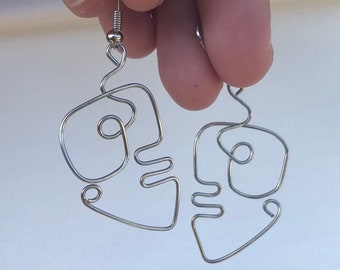 Janne: Handmade Abstract Face earrings