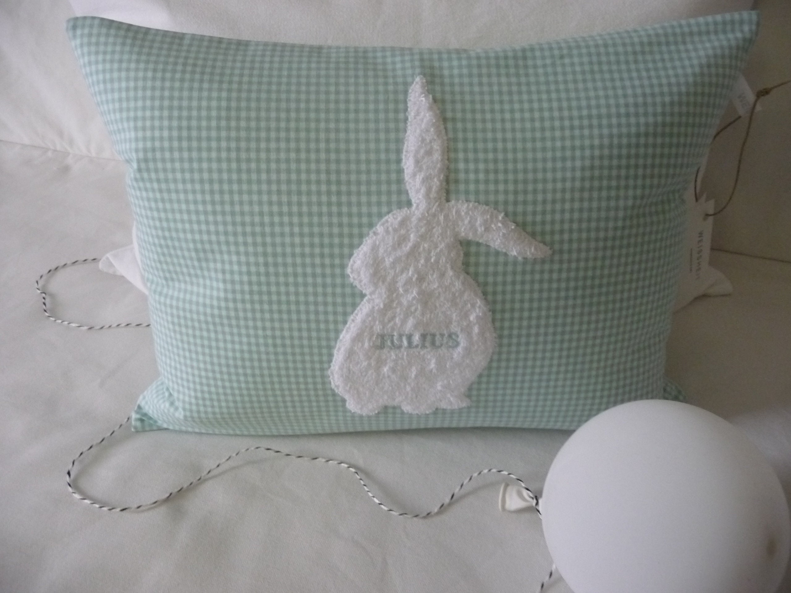 Grey rabbit cushion