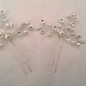 Bijoux de Cheveux Epingle Strass Perle Mariée Bijoux Mariage Communion aiguille 2 pièces Bijoux de Cheveux Epingle Strass Perle Mariée Bijoux Mariage Communion aiguille 2 pièces