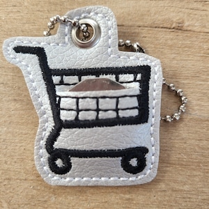 Trolley token holder, pound coin holder, trolley token keyring, variety.