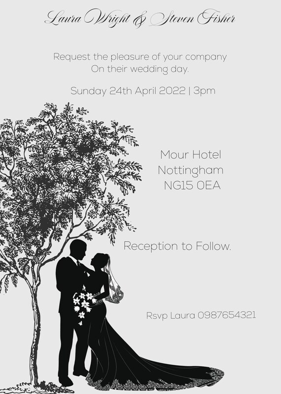 Digital Wedding Invitation Etsy