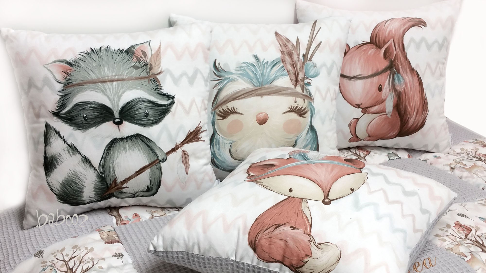 Pillow Forest Animals Fox Raccoon Owl Squirrel Combined - Etsy Pillow Forest Animals Fox Raccoon Owl Squirrel Combined - Etsy