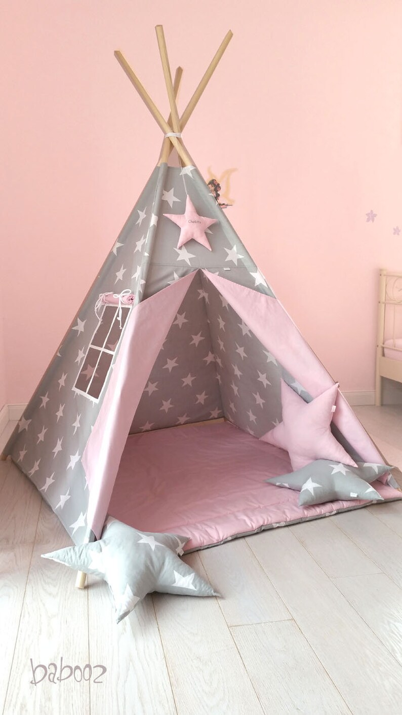 Tipi With Name Ceiling 2 Pillows