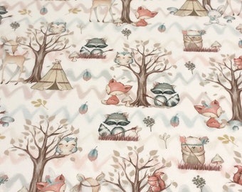 Fabric French Terry, Forest Animals, Forest Friends, MetreWare from 0.5 m