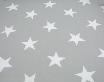 10,00EUR/meter fabric / by the meter grey with stars