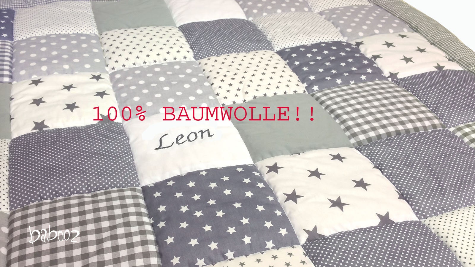 Krabbeldecke mit Namen grau | Etsy