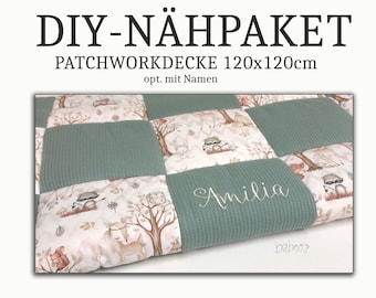 DIY - sewing package for playmat 120 x 120 cm Waffenpique - cotton fabric, opt. with name