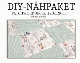 DIY - sewing package for playmat 120 x 120 cm Waffenpique - cotton fabric, opt. with name