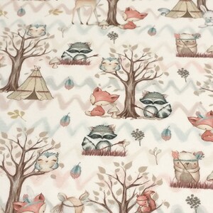 19.00 EUR/meter fabric jersey, forest friends, fox, owl, squirrel, deer, from 0,5 m