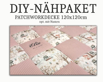 DIY - sewing package for playmat 120 x 120 cm Waffenpique - cotton fabric, opt. with name