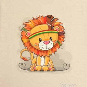 Panel lion, fabric French Terry, approx. 40 x 50 cm, summer sweat