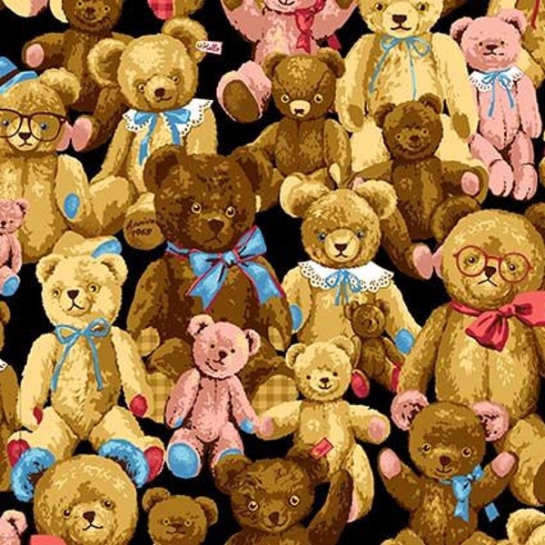 19,00Euro/m Cosmo Textile - Stoff mit nostalgischen Teddybären