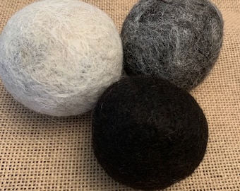 Bolas de secado de fieltro de fibra de alpaca - Juego de 3