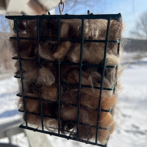 Bird nesting box with alpaca fiber - New size