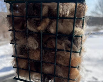 Bird nesting box with alpaca fiber - New size