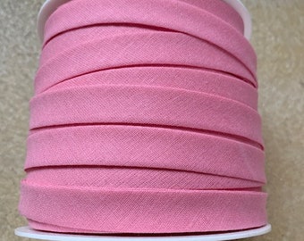 Schrägband Baumwolle rosa auf 15 mm gefalzt (= einfaches Einfassen), 75 Meter