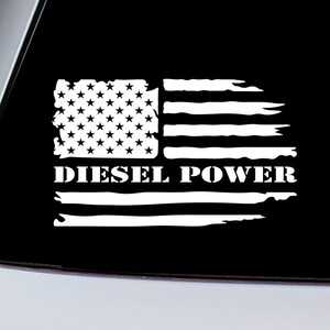 Diesel Power Patriotic American Flag Decal Sticker